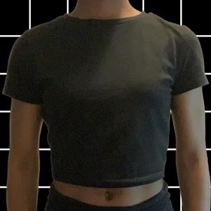 Wild Fable Black Crop T-Shirt